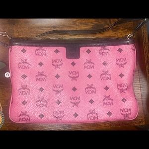 Pink MCM wristlet bag